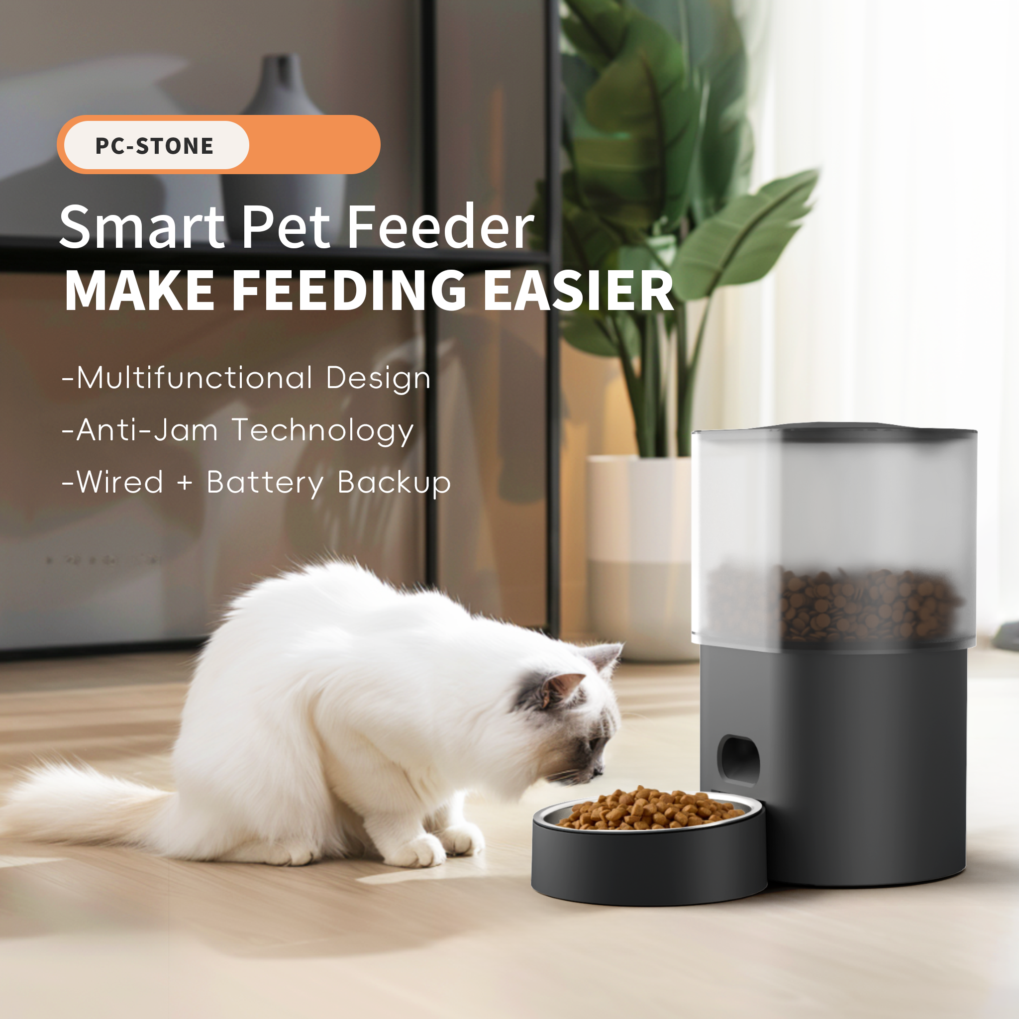 Dispermetrice di alimenti per alimenti per alimenti per animali domestici automatici all'ingrosso alimentatore remoto alimentatore temporale 4.5l wifi smart automatico gatto per alimentatore per animali domestici con fotocamera