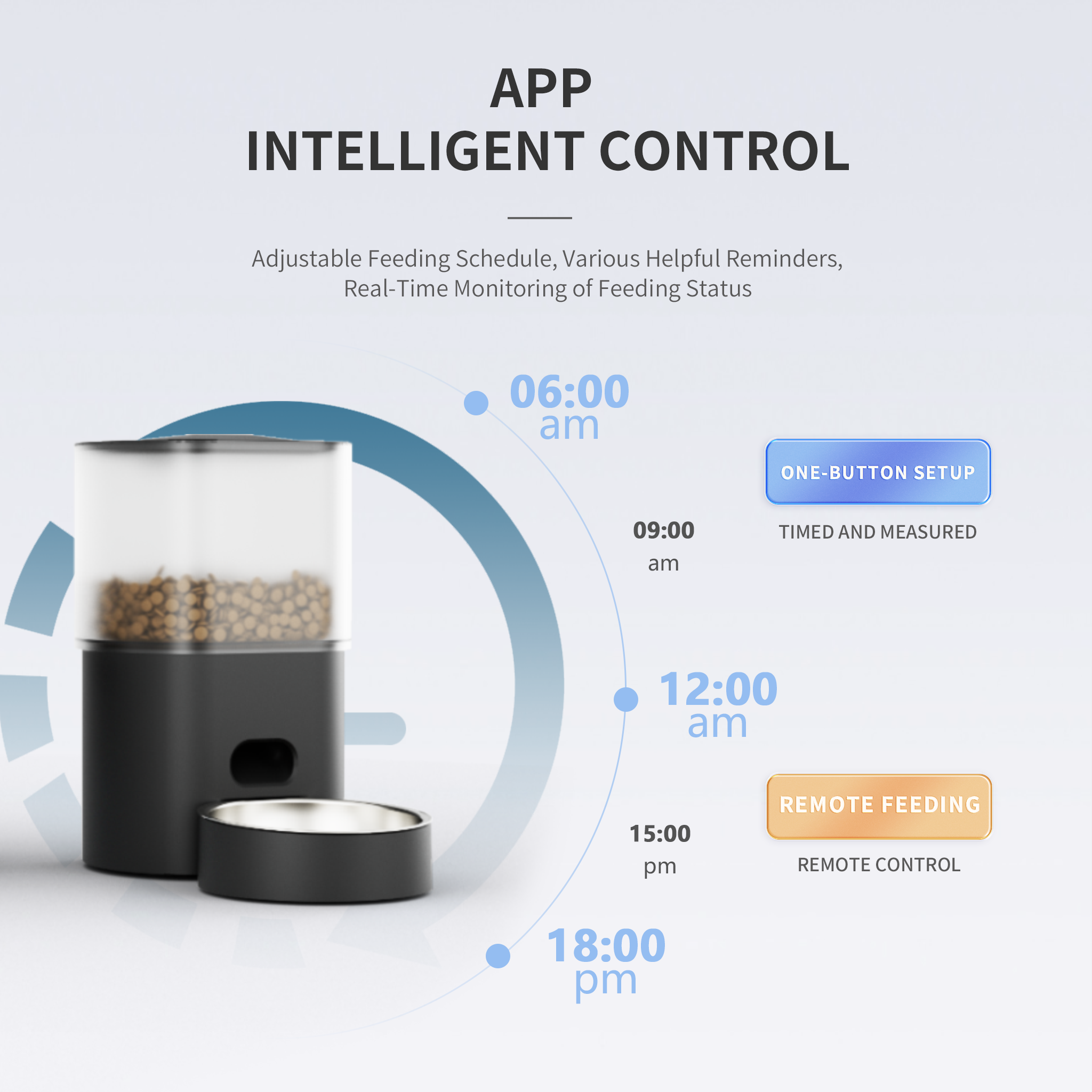 Dispermetrice di alimenti per alimenti per alimenti per animali domestici automatici all'ingrosso alimentatore remoto alimentatore temporale 4.5l wifi smart automatico gatto per alimentatore per animali domestici con fotocamera